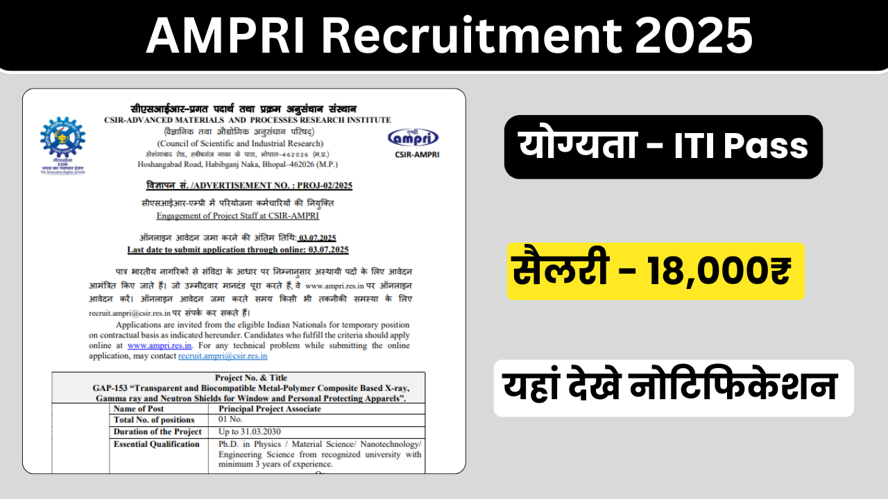 AMPRI Recruitment 202