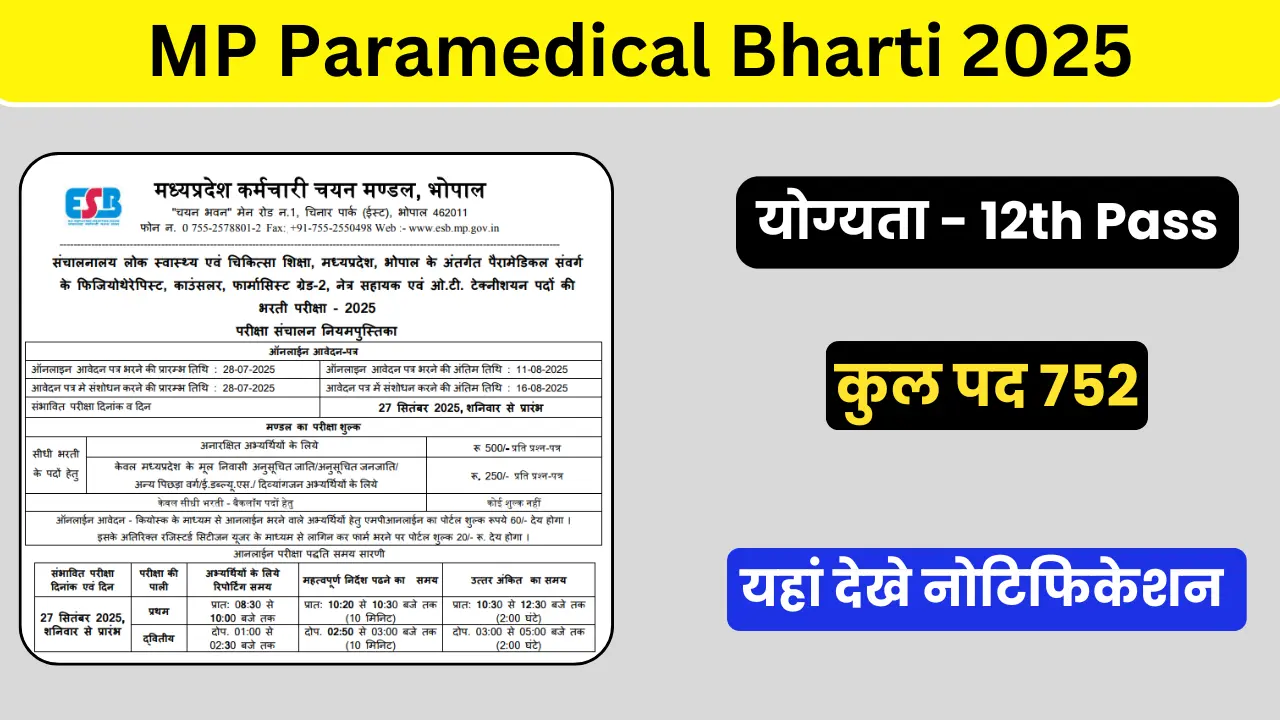 MP Paramedical Bharti 2025
